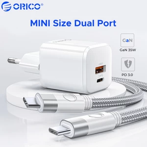 ORICO GaN 35W PD Sạc Nhanh US Cắm Cổng Kép USB-A + Type-C QC3.0 Sạc Nhanh Du Lịch Treo Tường Cho iPhone Samsung