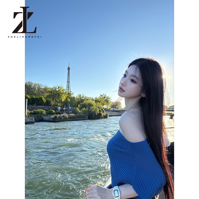 ZHELIHANGFEI Áo dệt kim hai vai vừa vặn