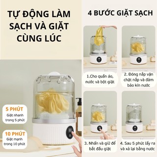 QUITEK Máy Giặt Mini Gấp Gọn – 2 Chế Độ Tự Động, Giặt Đồ Lót & Đồ Cho Bé, Tiện Lợi Mang Theo