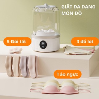 QUITEK Máy Giặt Mini Gấp Gọn – 2 Chế Độ Tự Động, Giặt Đồ Lót & Đồ Cho Bé, Tiện Lợi Mang Theo