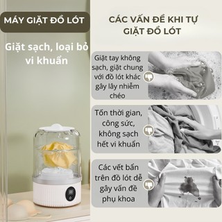 QUITEK Máy Giặt Mini Gấp Gọn – 2 Chế Độ Tự Động, Giặt Đồ Lót & Đồ Cho Bé, Tiện Lợi Mang Theo