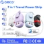 Dải điện du lịch có thể gập lại di động ORICO | 3 ổ cắm AC US + Bộ sạc nhanh 2USB-A + 2USB-C PD | Dây có thể quấn 4.43FT Dây nối dài kích thước thẻ Mini cho khách sạn du lịch PH