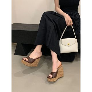 Dép cao gót mũi vuông trong suốt Sequin thời trang nữ