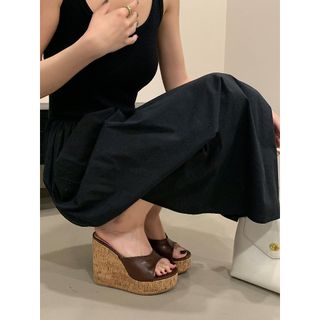 Dép cao gót mũi vuông trong suốt Sequin thời trang nữ