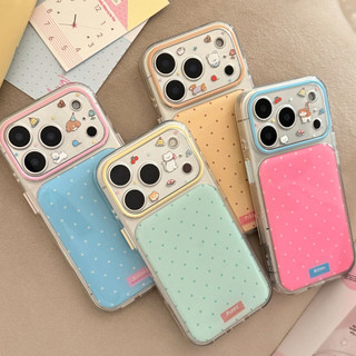 Hoạt Hình Dễ Thương Chó Con Mèo Bảo Vệ Toàn Diện Ống Kính Sóng Điểm Silicon Ốp Lưng Điện Thoại iPhone 17Promax 17Pro 14 15 16 Pro Max 13 Vỏ Di Động Nữ Chống Sốc