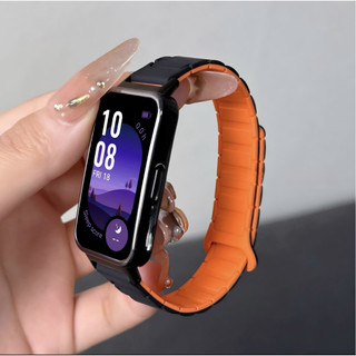Dây Cho Huawei Band 8 9 10 11 Pro Dây Silicon Nam Châm Mềm Thoáng Khí Có Thể Điều Chỉnh 4 Màu Đen Cam Xanh Trắng Tím Đỏ Thời Trang Công Sở Thể Thao
