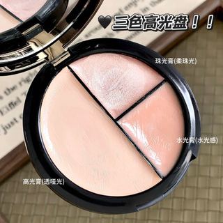 Kakashow Bảng Highlighter 3 trong 1 Kem che khuyết điểm Kem làm sáng 3 màu Dewy Glass Skin Trang điểm Mỹ phẩm thân thiện cho người mới bắt đầu NO.C706