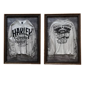 Vintage Rửa Xám Biker Xe Máy In Quá Khổ Tay Dài