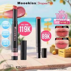 Son thạch Mooekiss bổ sung tinh chất Double Peptide dưỡng ẩm, giúp môi mềm mịn và lên màu tự nhiên 2.2g
