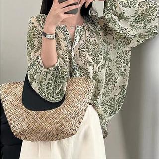 Áo nữ tay dài họa tiết hoa phong cách Hàn Quốc