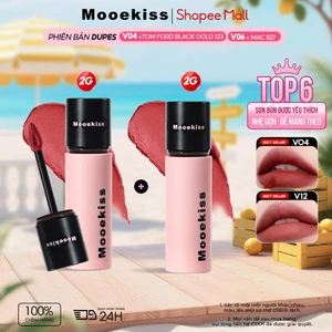 Combo 2 Son Bùn Mooekiss, Lì Mịn, Làm Đều Màu Môi, Tôn Da Tự Nhiên, Nhỏ Gọn 2gx2