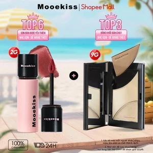 Combo Son Và Bảng Khối Mooekiss Soft Mist Matte, Lì Mịn, Dưỡng Ẩm Nhẹ, Lâu Trôi, Tôn Da
