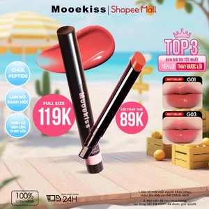 Son thạch Mooekiss Double Peptide hiệu ứng bóng gương, cấp ẩm và giữ màu nhẹ nhàng