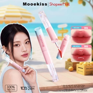 Son Mooekiss 2 Đầu Lì & Bóng 1.5g+1.5g, Dưỡng Ẩm, Lâu Trôi, Không Dính Cốc, Môi Mềm Mịn