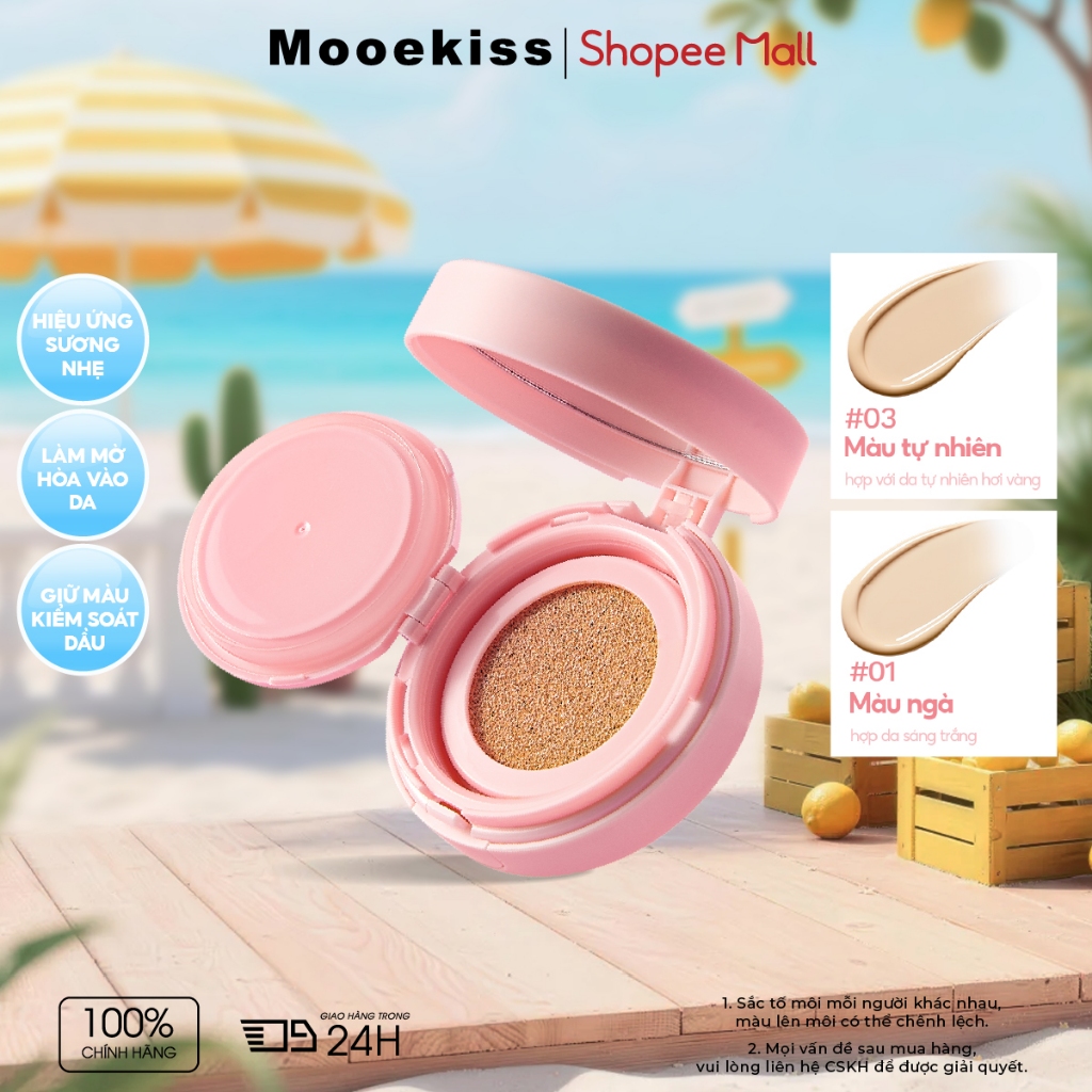 Kem nền Moekiss có khả năng kiểm soát dầu lâu trôi và không bị lem dành cho da dầu