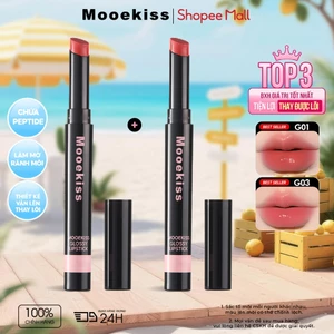 【KOL Combo 2】Mooekiss Son dưỡng môi có thêm tinh chất Dipeptide kép dưỡng ẩm, giảm khô và nếp nhăn môi, cung cấp màu sắc tự nhiên, thích hợp cho học sinh và chuyên gia làm việc