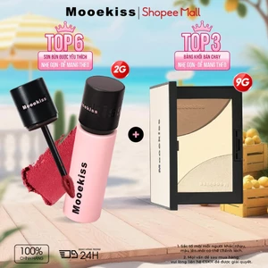 Son Bùn Mooekiss 2g + Bảng Tạo Khối 9g, Lì Mịn, Makeup Full Set, Lâu Trôi
