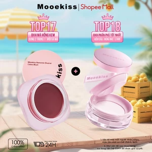 Combo Kem Nền Mooekiss + Phấn Phủ, Mịn Lì, Lâu Trôi, Makeup Tự Nhiên