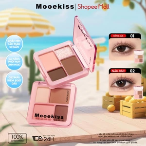 Phấn Mắt Mooekiss 4 Màu, Highlight & Nhũ, Tông Trung Tính, Dễ Tán, Makeup Tự Nhiên,Nhũ Lấp Lánh,Lì Mịn / Matte,Bão Hòa Thấp,Không Lem