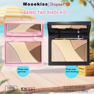 Bảng Tạo Khối Mooekiss Quad Palette, Contour & Highlight, Định Hình Khuôn Mặt, Lâu Trôi