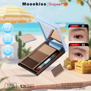 Phấn Kẻ Mày Mooekiss 3 Màu, Chống Nước Mồ Hôi, Lâu Trôi, Tạo Khối Mũi & Chân Mày, Chống Nước, Chống Mồ Hôi, Không Lem, Tự Nhiên, Siêu Mảnh, Tạo Sợi