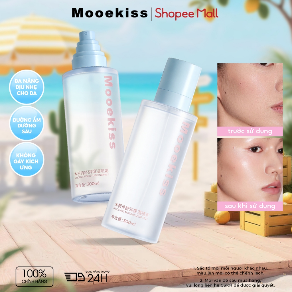 Xịt Dưỡng Ẩm Mooekiss Fix Makeup, Làm Dịu Da, Giữ Nền Lâu Trôi, Không Mốc