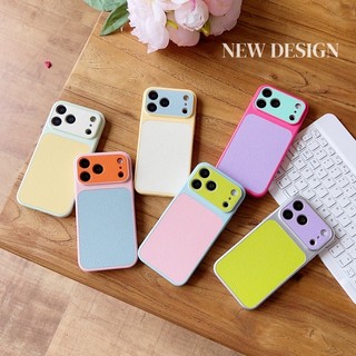 Ốp điện thoại da họa tiết vải thiều bị chặn màu Dopamine thích hợp cho iPhone 13 14 15 16 17 Pro Max Vỏ silicon chống rơi