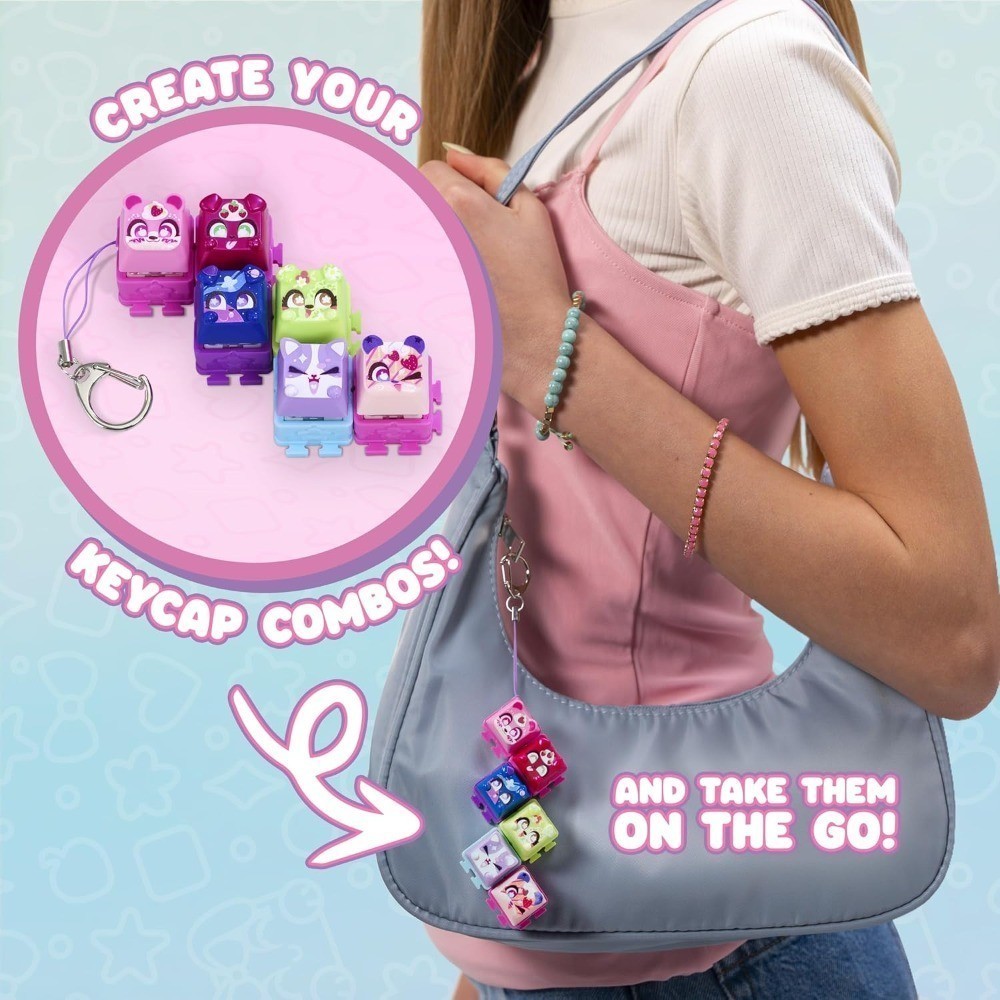 ECILY Click Keez Bàn Phím Móc Khóa Hộp Mù Clickeez Bàn Phím Cơ Keycaps Treo Móc Khóa Giảm Căng Thẳng Sưu Tập Đồ Chơi Trẻ Em