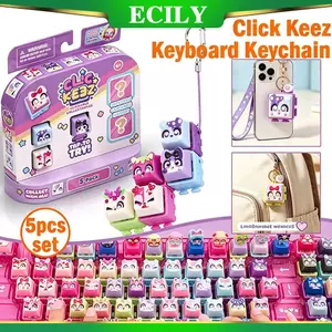 ECILY Click Keez Bàn Phím Móc Khóa Hộp Mù Clickeez Bàn Phím Cơ Keycaps Treo Móc Khóa Giảm Căng Thẳng Sưu Tập Đồ Chơi Trẻ Em