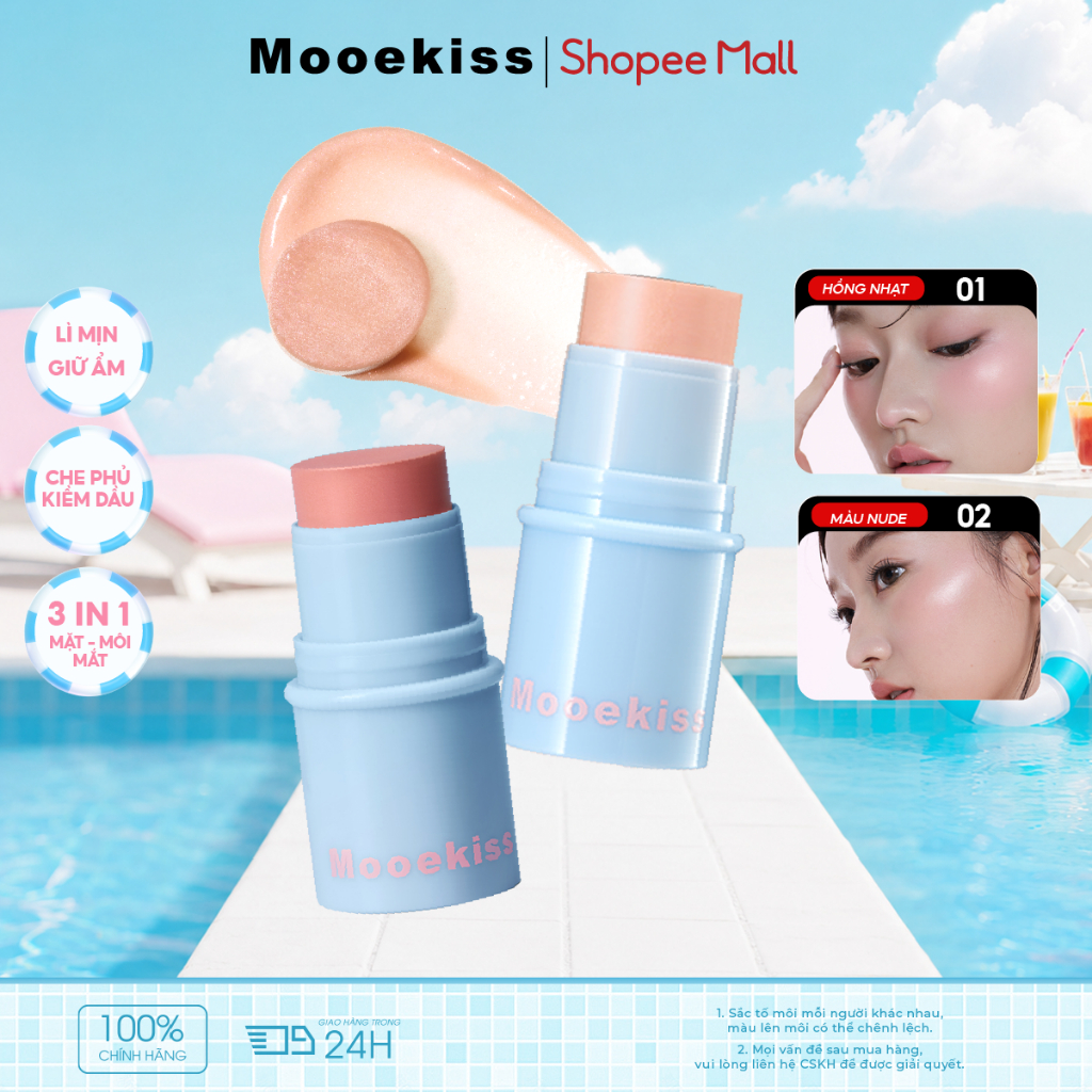 Phấn Mắt Mooekiss Dạng Thỏi 4.2g, Lên Màu Chuẩn, Lâu Trôi, Không Lem, Dễ Dùng Cho Người Mới