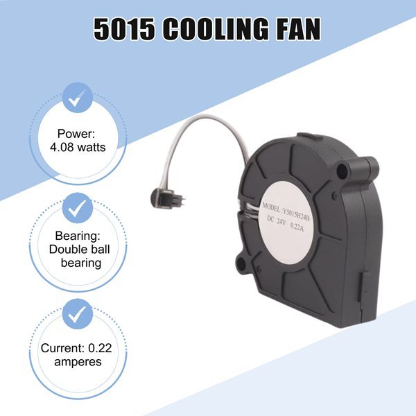 Quạt trống vòng bi đôi cho P1 P1S Quạt làm mát thành phần vỏ trước 5015 Mô hình tốc độ cao