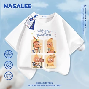 NASA We Are All Stars In hình cho trẻ em Áo thun Cotton ngắn tay nguyên chất loại A cho bé trai bé gái mùa hè Áo thun mặc đường phố phong cách mới