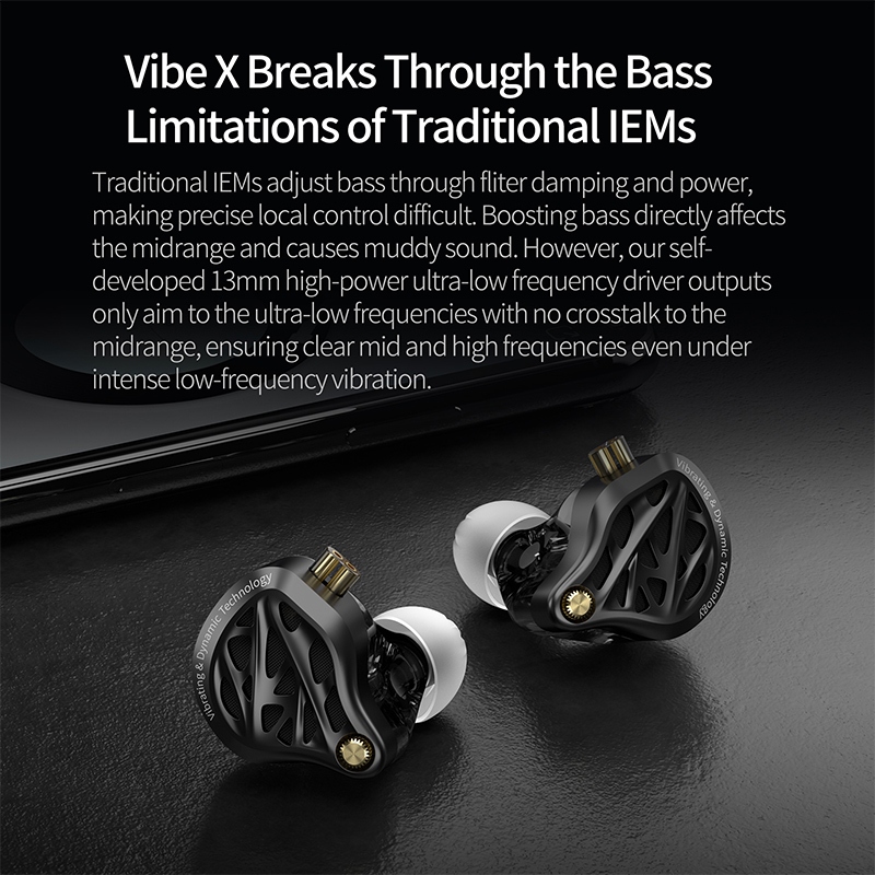 Tai nghe rung tần số thấp KZ Vibe X Tai nghe âm trầm sâu HiFi IEM Âm thanh nổi Tai nghe nhét để chơi game âm nhạc | BigBuy360 - bigbuy360.vn