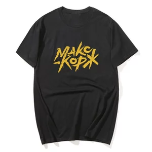 Max Korzh - ❈ ❈ Áo thun mùa hè Bông tai Kẹp áo thun Cotton nguyên chất cổ chữ O Áo thun ngoại cỡ ngắn tay dạo phố Size S-XXXL