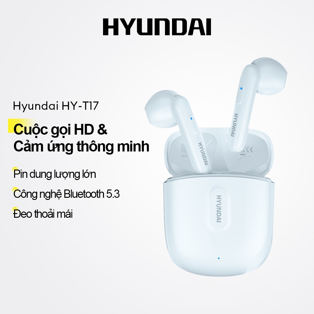 Tai nghe Bluetooth Hyundai HY-T17 HD Voice Cảm ứng thông minh Mặc thoải mái Pin dung lượng lớn Bluetooth 5.3