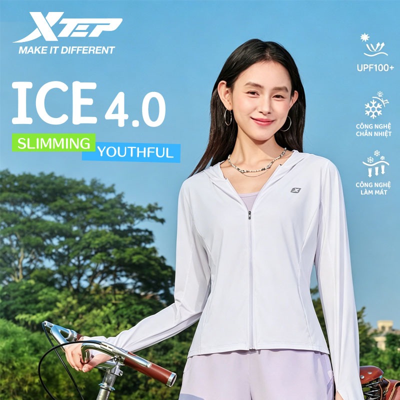 【XTEP】ice silk | Nắng Quần Áo Nữ Mùa Hè 2026 Phong Cách Mới Thoáng Khí Da Quần Áo Chống Tia Cực Tím Chống ，Chống tia UV UPF50+ Nắng Quần Áo