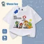 Áo thun bé trai in hình Super Mario Bros, họa tiết nhân vật game hoạt hình dễ thương, cotton thoáng mát mặc đi học
