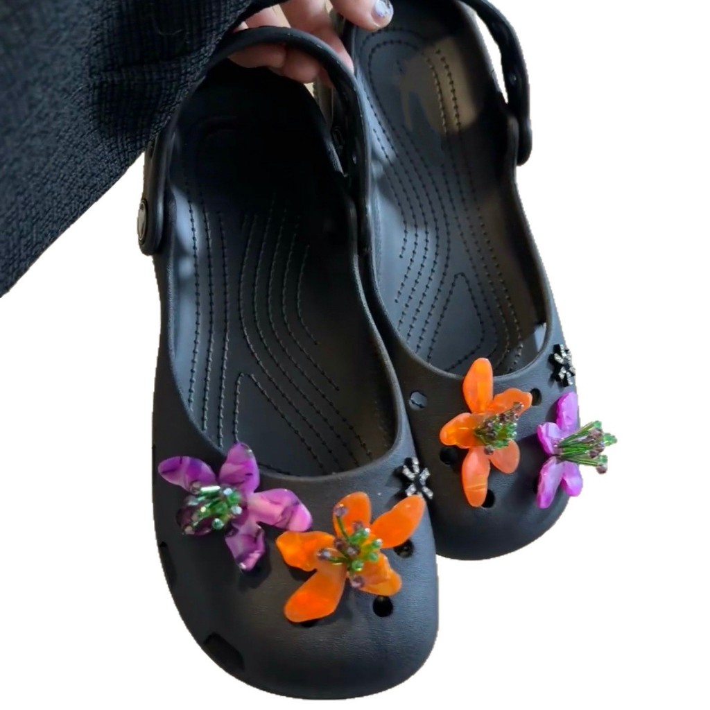 Phụ Nữ Bé Gái Tắc Sandal Giày DIY Quyến Rũ Phong Cách Vintage Hoa Tím Mặt Dây Chuyền Nút Lỗ Giày Trang Trí Bộ Phụ Kiện Quà Tặng