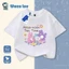 Kids Summer 2026 New White Cotton T-Shirt Girls Cute Bear Dessert Print Casual Short Sleeve Tee Top