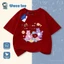Kids Summer 2026 New White Cotton T-Shirt Girls Cute Bear Dessert Print Casual Short Sleeve Tee Top