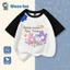 Kids Summer 2026 New White Cotton T-Shirt Girls Cute Bear Dessert Print Casual Short Sleeve Tee Top