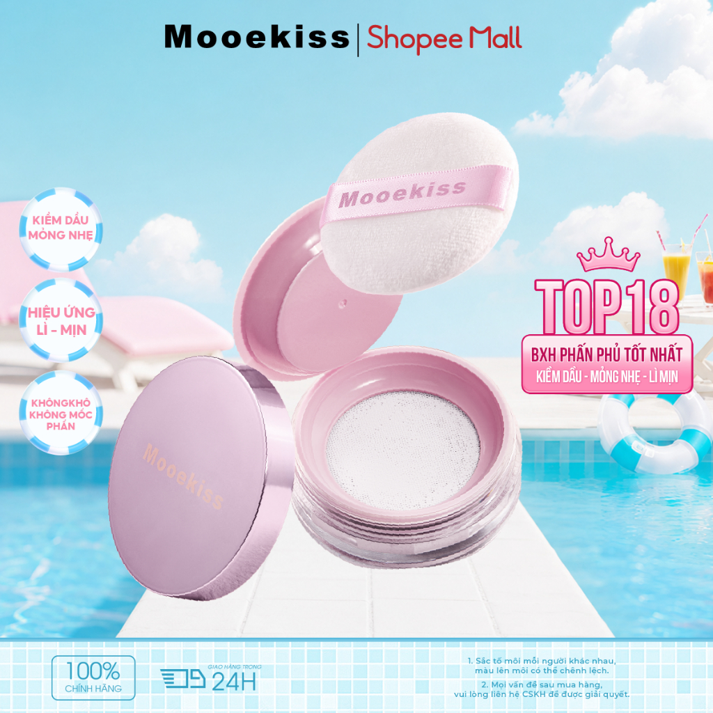 [KOL] Kem Nền Mooekiss Dạng Nén 10g, Kiềm Dầu, Chống Mồ Hôi, Mịn Lì, Lâu Trôi