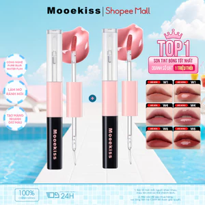 Combo 2 Son Mooekiss 2 Đầu 1.5g+1.5g, Lì & Bóng, Dưỡng Ẩm, Không Lem, Lâu Trôi
