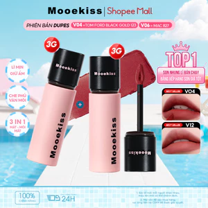 Combo 2 Son Mooekiss, Lì & Bóng, Màu Nude Dễ Dùng, Lâu Trôi, Tôn Da 3gx2
