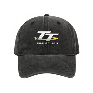 Isle of Man TT Xe Máy Đua Logo Nam Nữ Mũ Bóng Chày Đau Khổ Mũ Denim Cổ Điển Ngoài Trời Phù Hợp Với Snapback Mũ