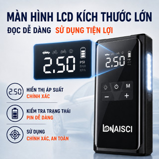 Máy bơm không khí ô tô không dây Bộ khởi động nhảy ô tô 4 trong 1 LONAISCI, Bộ tăng cường pin ô tô có máy nén khí, Đèn pin & Bộ sạc không dây, Bộ sạc dự phòng dung lượng cao 99800mAh