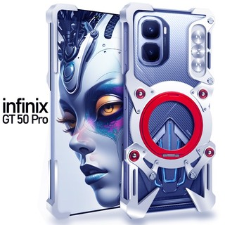 Ốp lưng khung kim loại không khung nhôm sang trọng cho Infinix GT 50 Pro Giá đỡ xoay Giá đỡ bảo vệ chống sốc