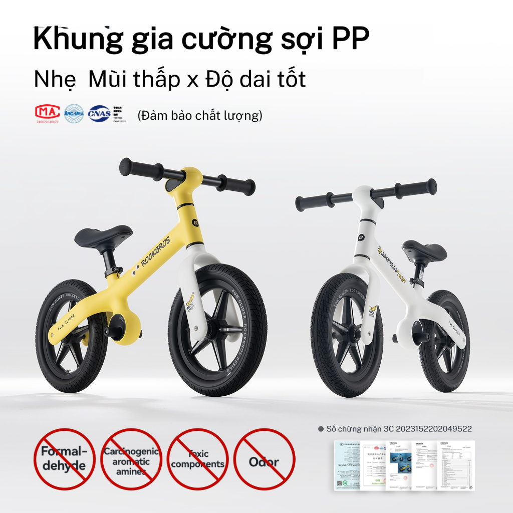 ROCKBORS Trẻ Em Cân Bằng Xe Đạp Xe Tay Ga Đồ Chơi Xe Đạp 2-6 Tuổi Trẻ Em Người Mới Bắt Đầu Đào Tạo Tập Đi Không Bàn Đạp Chân Có Thể Điều Chỉnh Chiều Cao
