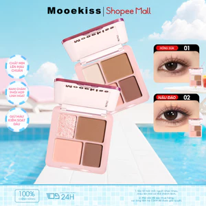 Bảng Makeup Mooekiss 4 Màu, Má Hồng & Highlight, Lì & Nhũ, Dễ Tán, Dùng Hàng NgàyKhông LemLâu TrôiHàng NgàyNgười Mới Bắt Đầu