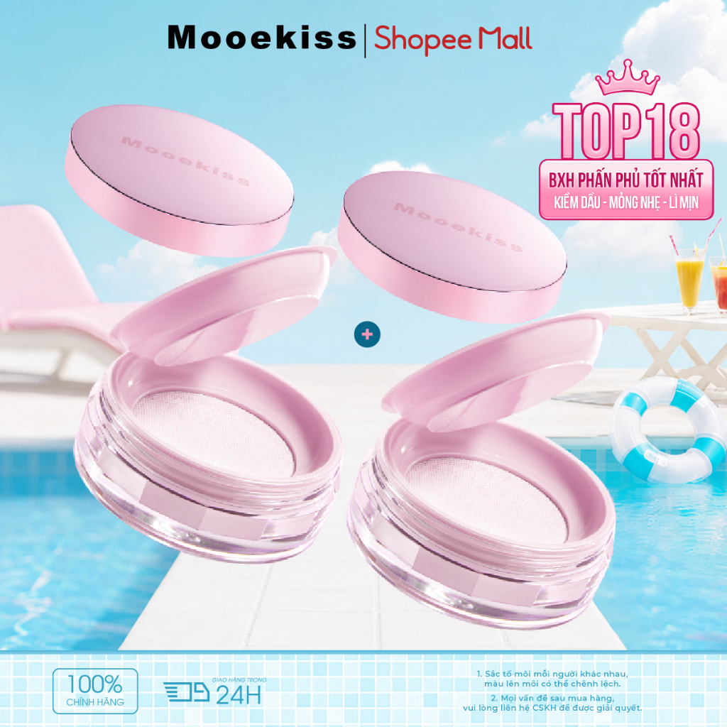[KOL Combo 2] Combo 2 Kem Nền Mooekiss Dạng Nén 10g, Kiềm Dầu, Chống Mồ Hôi, Lâu Trôi